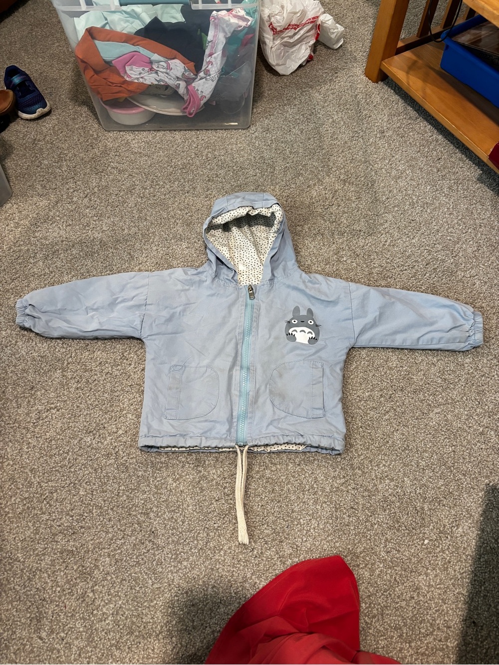 Light Blue Totoro Hooded Kids Jacket